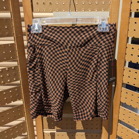 NOBO NWT Brown & Black Check Bike Shorts Sz M (7-9) - Picture 1 of 4